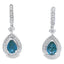 Boucles d'oreilles pendantes en topaze bleue de Londres en or blanc 10KT