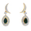 Boucles d'oreilles pendantes en onyx et diamant de 0,55 ct en or jaune 10KT