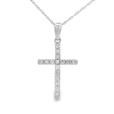 .19ct Diamond Cross Pendant in 14KT White Gold