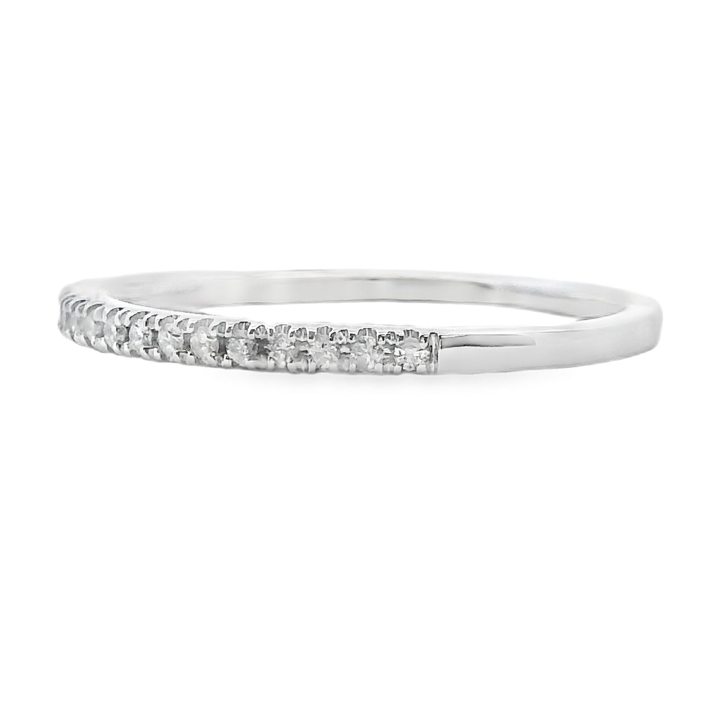Genuine .13ct Diamond Wedding Band Ring in 10KT White Gold