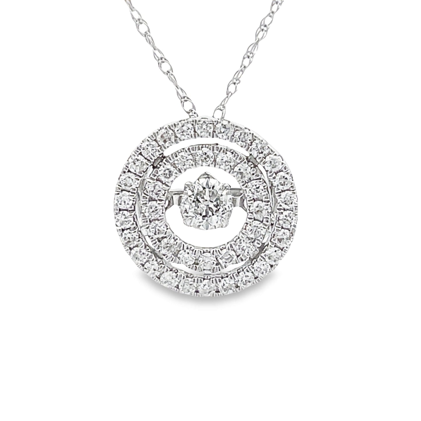 Colgante de moda de diamante genuino de 0.50 ct en oro blanco de 10KT