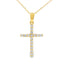 Pendentif croix en diamant de 0,19 ct en or jaune 14KT