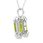 Colgante de Peridoto y Diamante de 1.87ct en Oro Blanco de 10KT