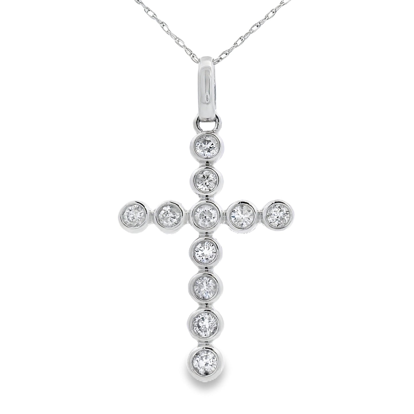 .50ct Diamond Cross Pendant in 14KT White Gold