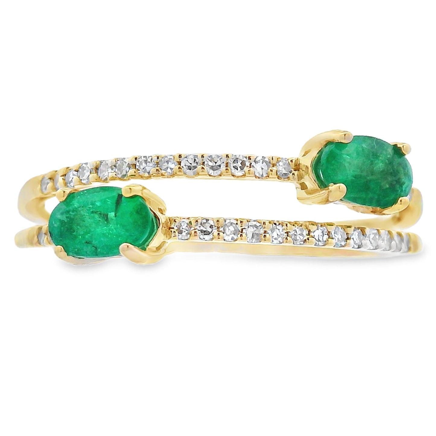 Natural .57ct Emerald Diamond Ring in 14KT Yellow Gold