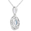 Aquamarine Diamond Pendant in 10KT White Gold