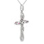 Ruby Diamond Cross Pendant in 10KT White Gold