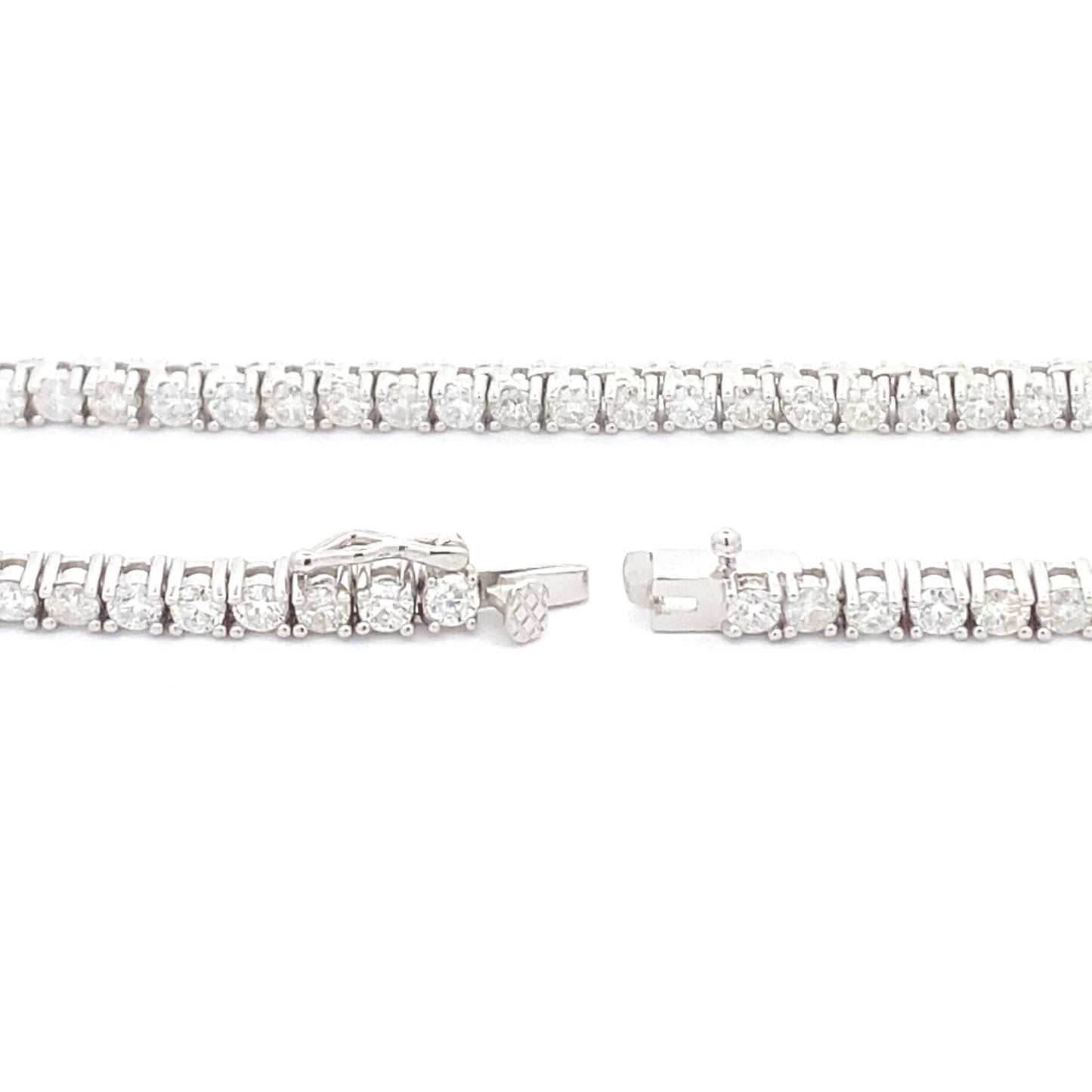 6.85ct Moissanite Tennis Necklace in Sterling Silver