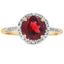 Natural 1.75ct Garnet and Diamond Ring in 10KT Yellow Gold