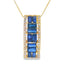 Sapphire Diamond Fashion Pendant in 14KT Yellow Gold