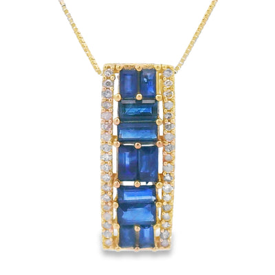 Pendentif de mode en diamant saphir en or jaune 14KT
