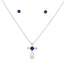 Ensemble de bijoux en saphir créé véritable en argent sterling