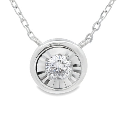Natural .25ct Lab Grown Diamond Pendant in Sterling Silver