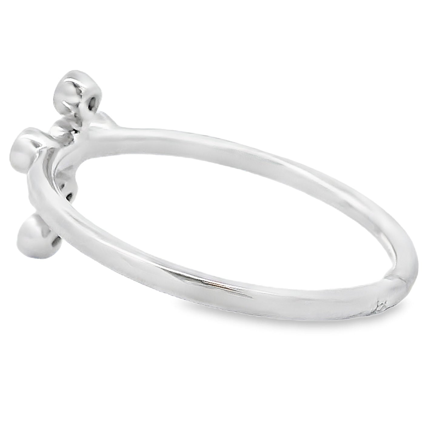 Bague croix en rubis véritable de 0,12 ct en or blanc 14KT