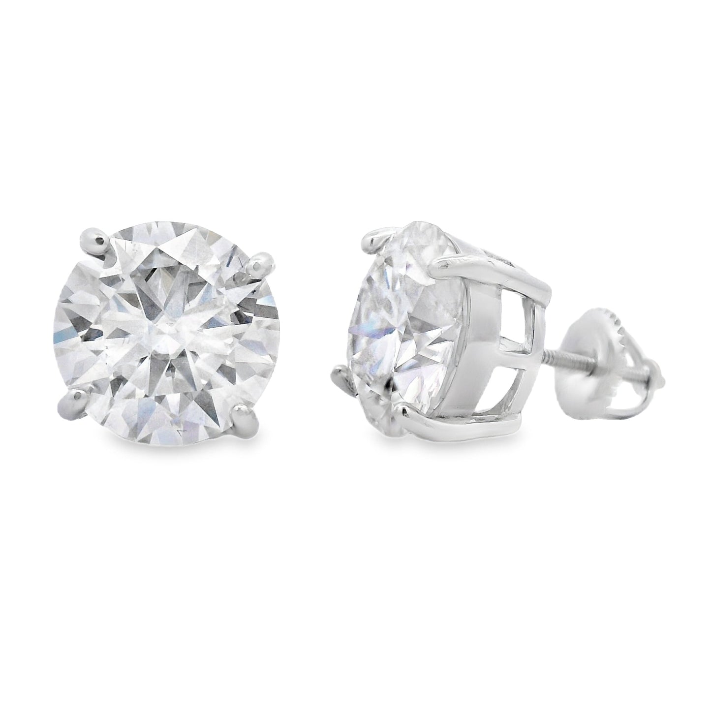 Boucles d'oreilles en moissanite de 10,00 ct en argent sterling
