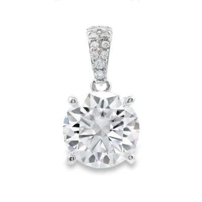 Pendentif Moissanite Naturel de 3,00 ct en Argent Sterling