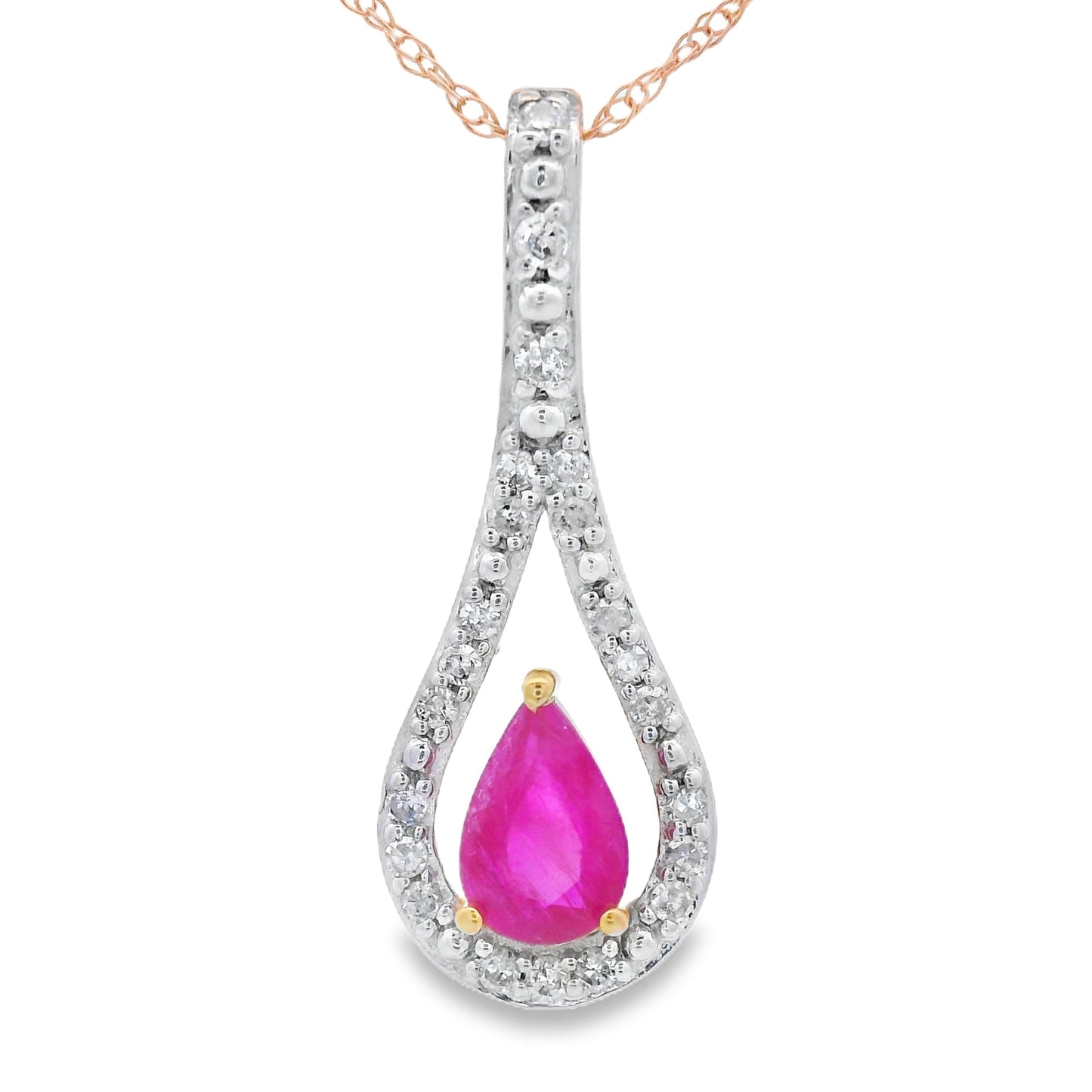 .48ct Ruby and Diamond Pendant in 10KT Yellow Gold
