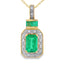 .64ct Colgante de Esmeralda y Diamante en Oro Amarillo de 14KT