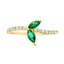 Bague en diamant émeraude naturelle de 0,29 ct en or jaune 14KT