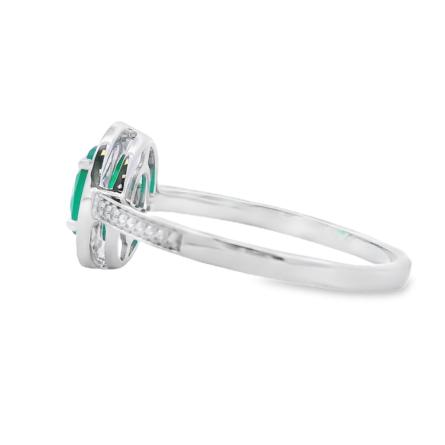 Genuine .53ct Chalcedony Diamond Ring in 10KT White Gold