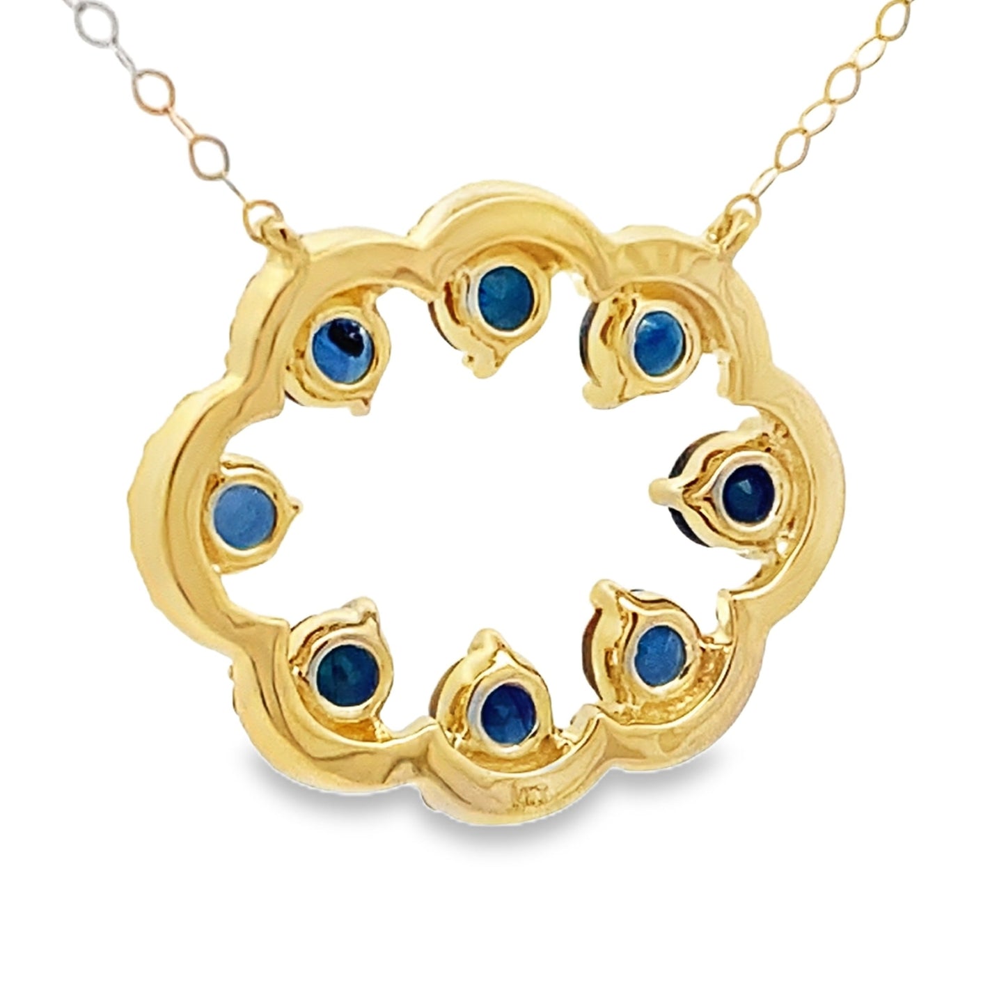 Colgante de Moda con Diamante de Zafiro en Oro Amarillo de 14KT