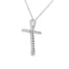 Colgante de Cruz de Diamante de 0.10ct en Oro Blanco de 14KT