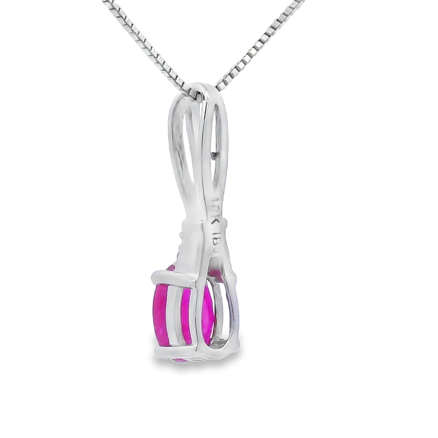 .38ct Ruby and Diamond Pendant in 10KT White Gold