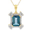 Pendentif en topaze bleue de Londres en or jaune 10KT
