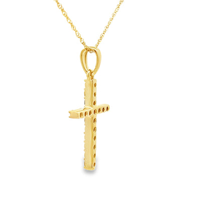 .19ct Diamond Cross Pendant in 14KT Yellow Gold