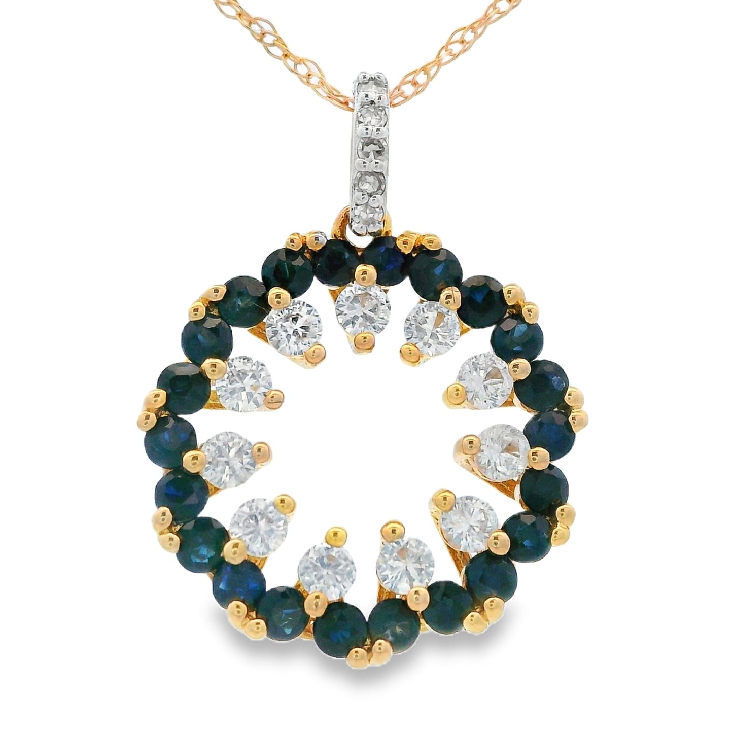 .10ct Pendentif en Saphir de Mode en Or Jaune 10KT