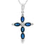 1.08ct Sapphire Cross Pendant in 10KT White Gold