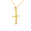 Colgante de Cruz de Diamante de 0.10ct en Oro Amarillo de 14KT