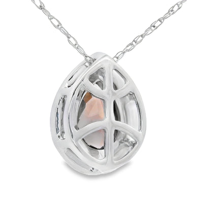 .39ct Quartz and Diamond Pendant in 10KT White Gold