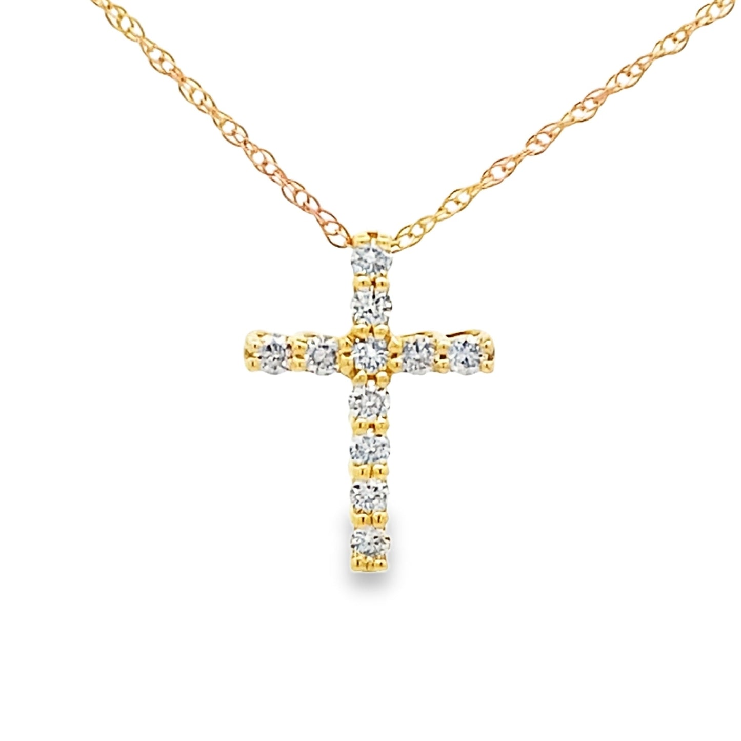 .15ct Diamond Cross Pendant in 14KT Yellow Gold
