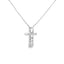 Colgante de Cruz de Diamante de 0.15ct en Oro Blanco de 14KT
