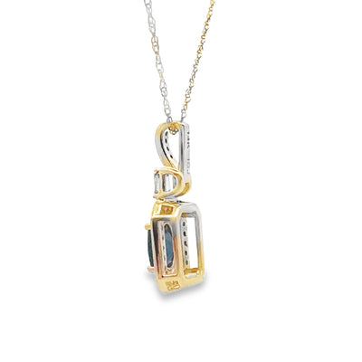 Pendentif de mode en diamant saphir en or jaune 14KT