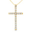 Colgante de Cruz de Diamante de 0.50ct en Oro Amarillo de 14KT