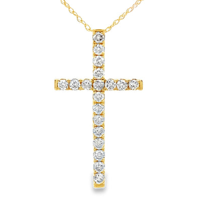 .50ct Diamond Cross Pendant in 14KT Yellow Gold