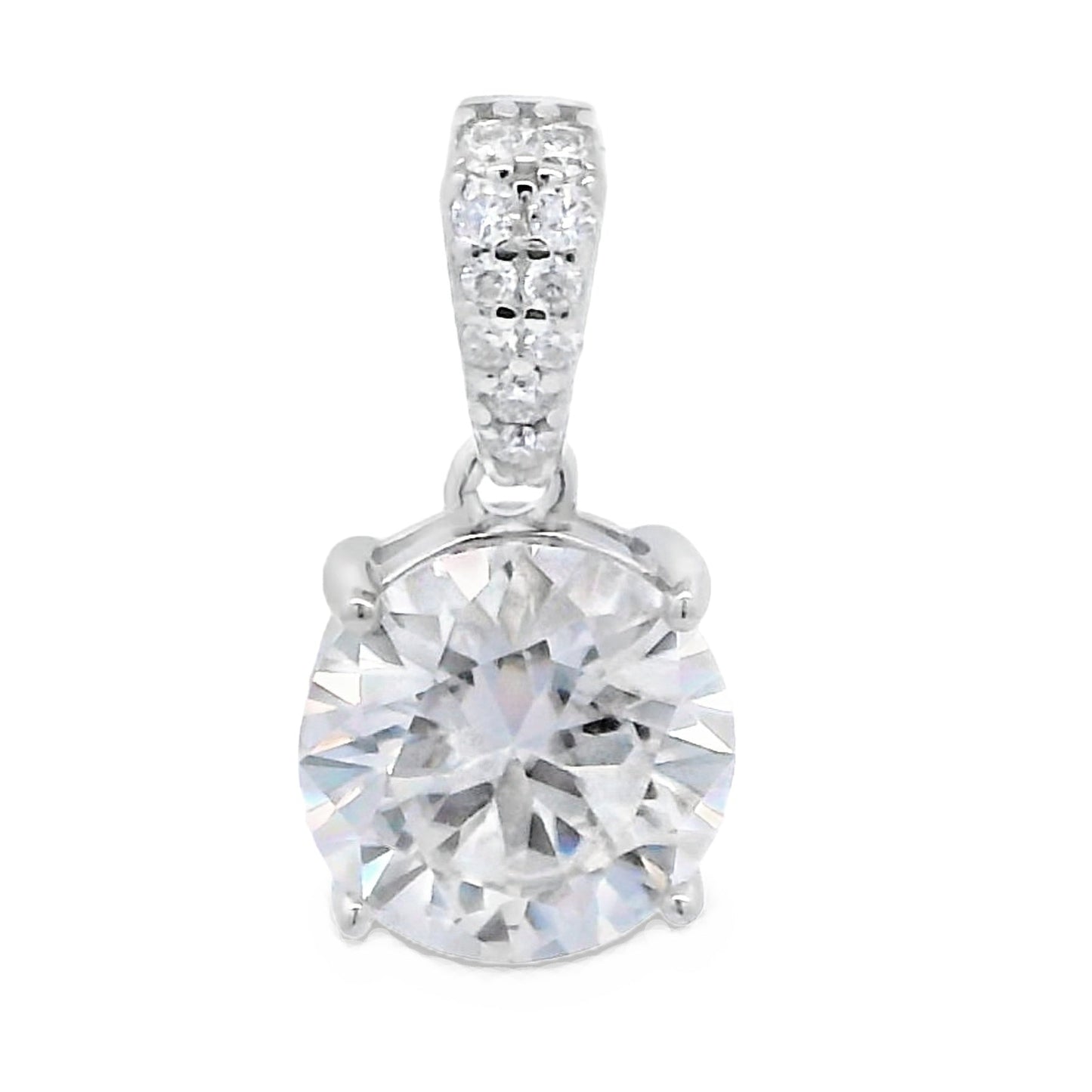Genuine 2.00ct Moissanite Pendant in Sterling Silver