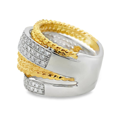 Genuine 1.25ct Diamond Engagement Ring in 18KT Two-Tone Gold