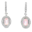 Rose Quartz Diamond Dangle Earrings in 10KT White Gold