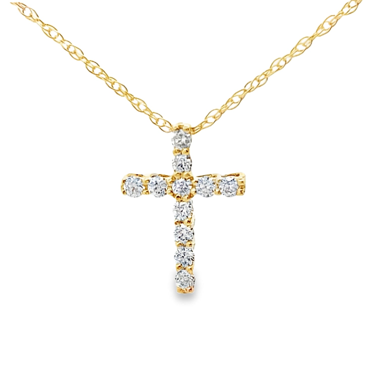 .12ct Colgante de Cruz de Diamante en Oro Amarillo de 10KT