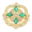 Bague en diamant émeraude naturelle de 0,69 ct en or jaune 14KT