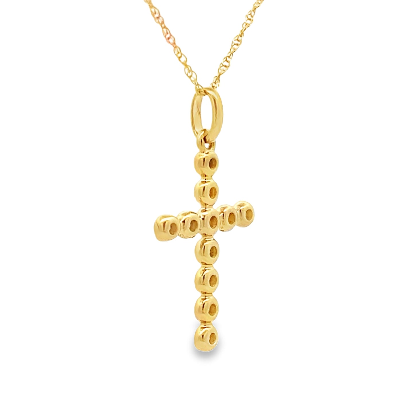 Pendentif Croix en Diamant de 0,09 ct en Or Jaune 14KT