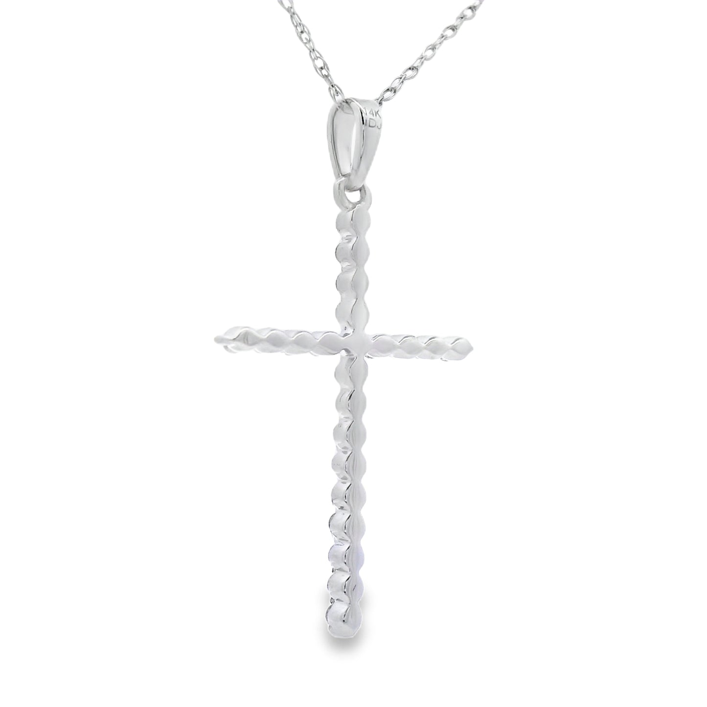 Pendentif croix en diamant de 0,21 ct en or blanc 14KT