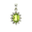.96ct Peridot Diamond Fashion Pendant in 10KT White Gold
