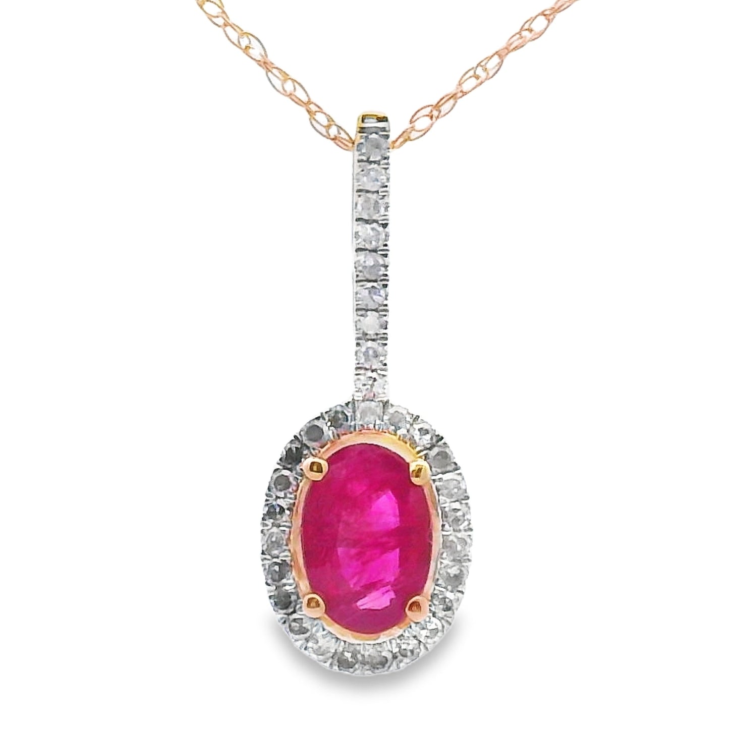 .61ct Ruby and Diamond Pendant in 10KT Yellow Gold
