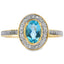 Anillo de Topacio Azul y Diamante de 0.49ct en Oro Amarillo de 10KT