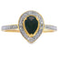 Genuine .52ct Onyx Diamond Ring in 10KT Yellow Gold