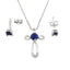Ensemble de bijoux en saphir créé véritable en argent sterling